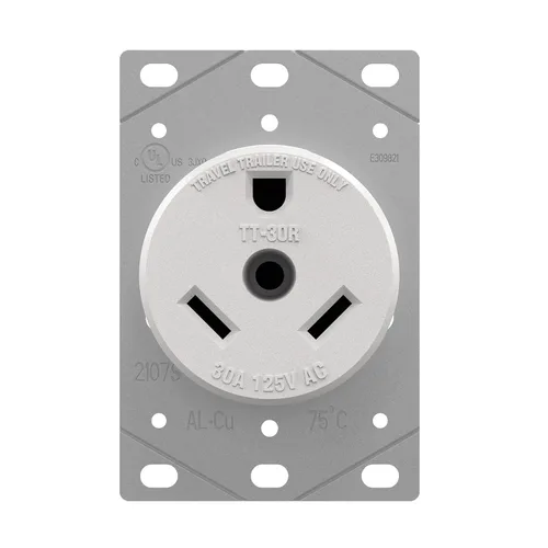 Miniatura 8 de NEMA TT-30R - Receptáculo de salida de remolque de 30 amperios y 125 voltios de 3 clavijas con conexión a tierra para caravanas, caravanas
