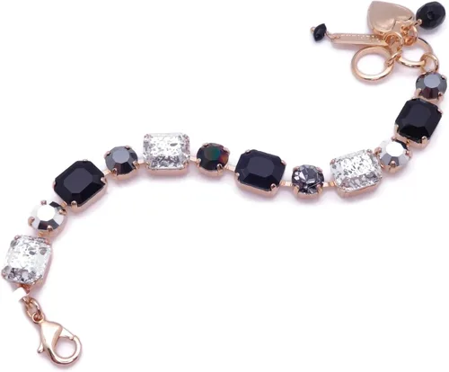 Miniatura 3 de Mariana Rocky Road 1149 - Pulsera de color dorado y negro con estampado de leopardo y nieve cristal