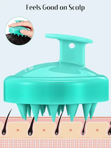 Miniatura 3 de HEETA - Juego de 2 masajeadores para el cuero cabelludo para el crecimiento del cabello, cepillo de champú de silicona suave para el cuero cabelludo