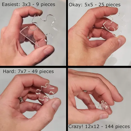 Miniatura 3 de Puzzle Impossible - Rompecabezas de acrílico transparente invisible e imposiblemente difícil - 5x5: más duro (25 piezas)