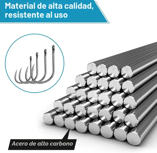 Miniatura 5 de 500 unidades/100 unidades ReeMoo anzuelos de pesca de alta calidad, 10 tamaños/4 tamaños, ganchos de pesca de acero al carbono con caja de plástico