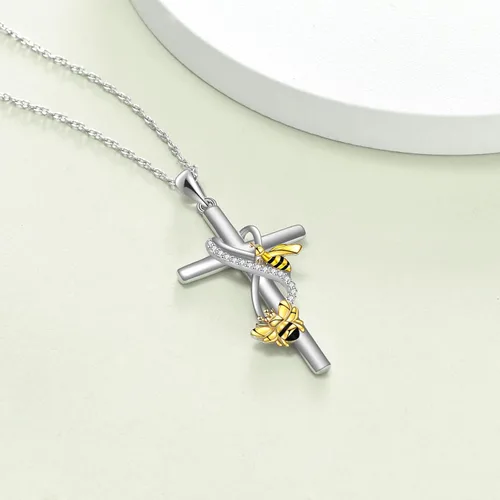 Miniatura 3 de POPLYKE Regalos para el Día de la Madre para mamá, collar de cruz de joyería regalos para madre, hija, abuela, plata de ley 925, collar con colgante