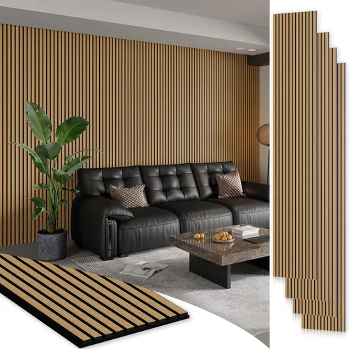 Miniatura 14 de Smartstandard Panel de Pared de Listones de Madera de Muestra, Paneles de Pared de Madera Insonorizados, Paneles de Madera Acústicos para Pared