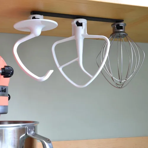 Miniatura 6 de Mezclador de cocina con montaje triple Triple ahorro de espacio Organiza tu batidor de paletas planas, batidor de alambre, accesorios de gancho