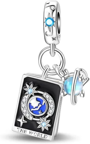 Miniatura 21 de Pulsera y collar de plata de ley 925 con dije de corazón, mariposa, loto, avión, viaje, lindo gato, cuentas, regalo para mujer