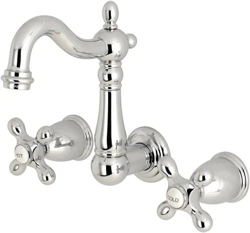 Miniatura 5 de Kingston Brass KS1223AX - Grifo de baño de montaje en pared central de 8 pulgadas, latón antiguo