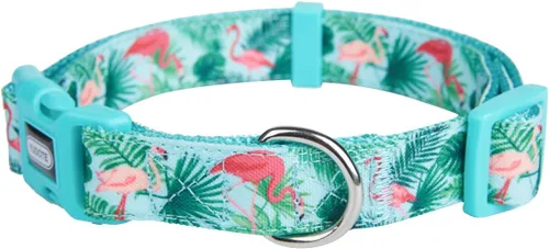 Miniatura 3 de Collar ajustable para perro, collares de nailon duraderos para perros y cachorros grandes, estampado de flamenco, lindo y suave