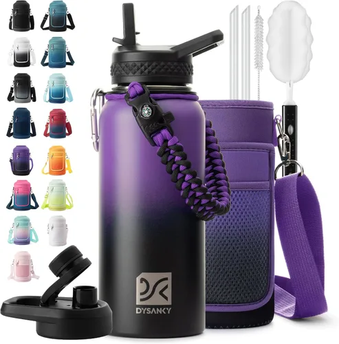 Miniatura 48 de DYSANKY Botella de agua aislada de 32 onzas, metal al vacío de acero inoxidable grueso, jarra de agua deportiva portátil para gimnasio y senderismo