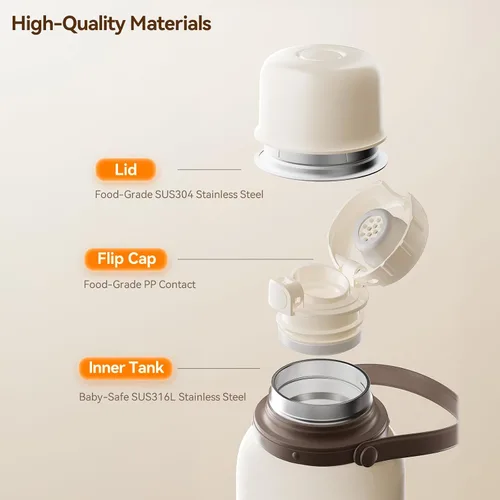 Miniatura 9 de Calentador de botellas portátil, 12000 mAh de larga duración, calentamiento rápido de 3 minutos para leche materna/fórmula/agua, control preciso