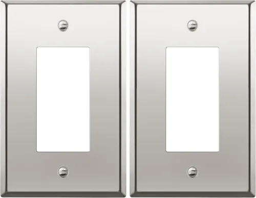 Miniatura 50 de LIDER Placa decorativa de pared de metal para interruptor o receptáculo, cubierta de salida de acero inoxidable, resistente a la corrosión