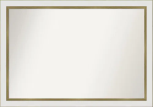 Miniatura 35 de Amanti Art Espejo de baño blanco para sobre el fregadero, 30 x 35 pulgadas, espejo de tocador rectangular estrecho de Eva de oro blanco, marco