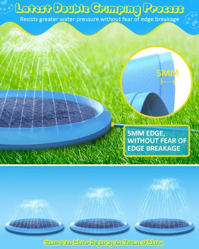 Miniatura 4 de Raxurt Alfombrilla antideslizante de 75 pulgadas para niños y perros, gruesa y duradera, para el baño, la piscina, el verano, al aire libre, Azul