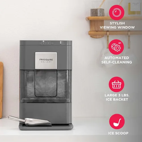 Miniatura 4 de FRIGIDAIRE Gallery - Máquina de hielo crujiente masticable para encimera, 44 libras por día, autolimpieza automática, 2.0 generación, color negro