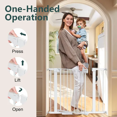 Miniatura 8 de Cumbor Puerta para bebés de 29.7 a 40.6 pulgadas para escaleras, puerta de perro ganadora de los premios Mom's Choice Awards para puertas, puertas