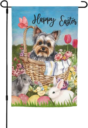 Miniatura 23 de Bandera Hello Spring de jardín de Bernese Mountain Dog de 12 x 18 pulgadas de doble cara vertical pequeña para decoración de exterior de vacaciones