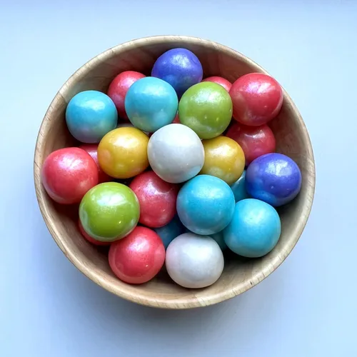 Miniatura 10 de Bolas de goma de mascar de 1 pulgada para máquina de chicle, bolas de goma de mascar de celebración (1 libra, mezcla de bebé (azul claro y blanco))