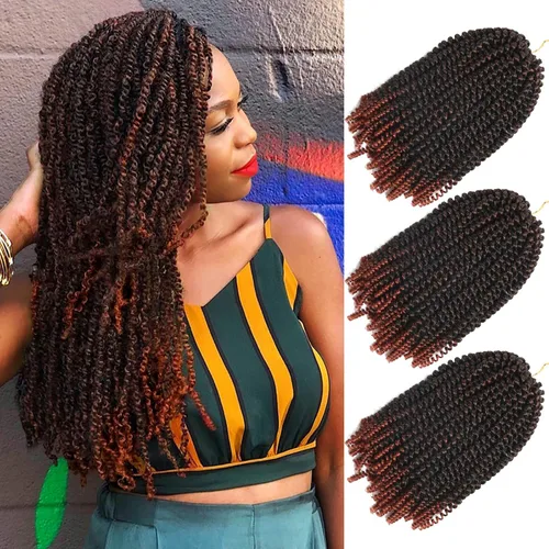 Miniatura 38 de Beyond Beauty Cabello de Ganchillo Spring Twist 90 hebras 8 pulgadas Spring Twists Esponjosas Trenzado, Trenzas de Ganchillo Spring Twist Bomb Twist