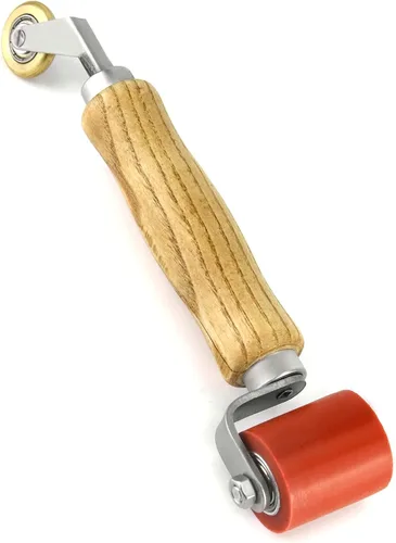 Miniatura 7 de QWORK Rodillo de costura, rodillo de costura de silicona de 1.575 in con rodillo de latón de 0.236 in, herramienta de rodillo de costura alisadora