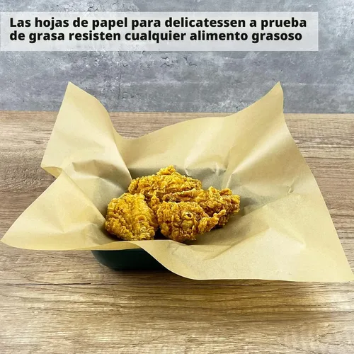 Miniatura 3 de CAMKYDE Hojas de Papel Deli 30cm X 30cm 100UN, Papel para Envolver Sándwiches Resistente a la Grasa