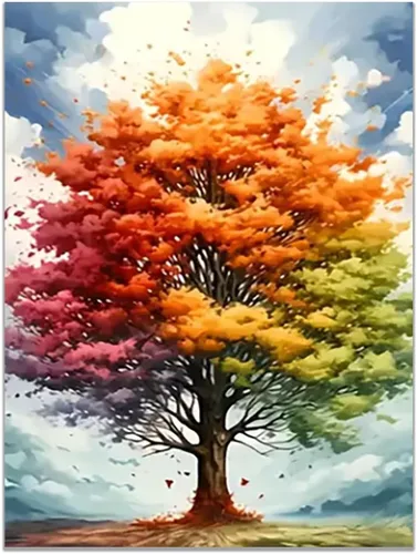 Miniatura 33 de VOCBAN Nature Tree of Life Abstract Pictures Canvas Painting Large Modern Canvas Wall Art Colorful Trees Living Room Wall Decor Plant Prints(black