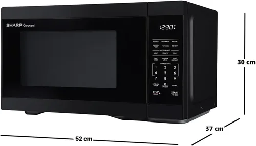 Miniatura 8 de Horno de microondas SHARP para mostrador con bandeja giratoria extraíble de 12.4", 1000 vatios, 1.1 pies cúbicos, color negro