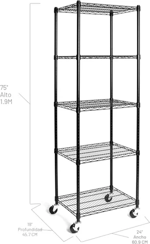 Miniatura 5 de Seville Classics - Unidad de almacenamiento de alambre de acero sólido ultraduradero de NSF, organizador para garaje, almacén, oficina, restaurante