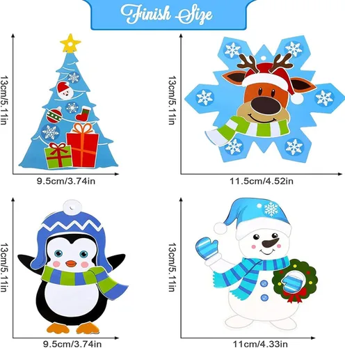 Miniatura 2 de Civaner 24 juegos de manualidades de Navidad para niños, arte y manualidades de Navidad, kit de adornos para árbol de Navidad, haz tus propios