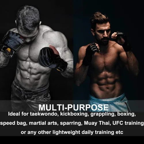 Miniatura 5 de ZooBoo MMA Gloves, Half-Finger Boxing Fight Gloves MMA Mitts with Adjustable Wrist Band for Sanda Sparring Punching Bag Training