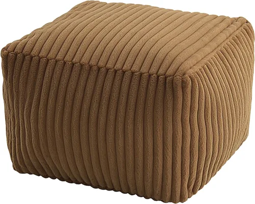 Miniatura 27 de MeMoreCool Puf Otomano Redondo Relleno Reposapiés, Puf de Piso Reposapiés con Relleno de Trozos de Espuma Suave, Otomano Redondo Pequeño Reposapiés