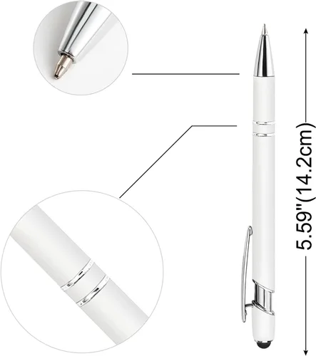 Miniatura 2 de 12 bolígrafos personalizados a granel con grabado sin nombre, bolígrafos personalizados con lápiz capacitivo, logotipo de mensaje de texto grabado