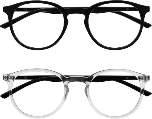 Miniatura 8 de OPULIZE MET - Lentes de lectura con bloqueo de luz azul para mujeres y hombres, marco redondo delgado con bisagras de resorte, resistentes a los 1