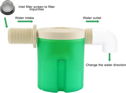 Miniatura 3 de Válvula automática de control de nivel de agua de 2 piezas, tipo interior, válvula de flotador para tanque de agua, energía solar, maceta