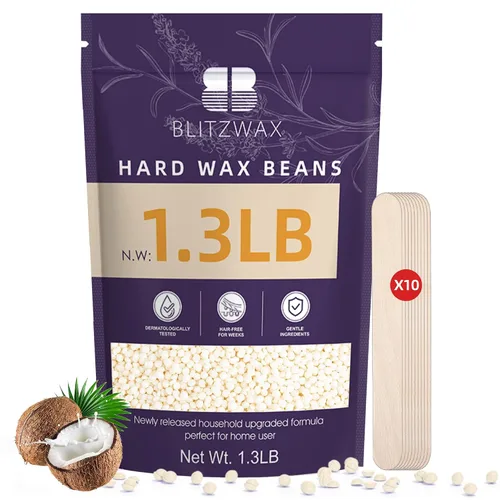Miniatura 10 de BLITZWAX Cuentas de cera dura para depilación de 1 libra de cera sensible para bikini, axilas, espalda y pecho, cera de recambio grande para mujeres