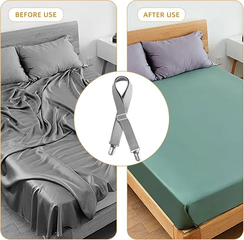 Miniatura 3 de 8 clips de correas ajustables para sábanas, soporte elástico para sujetar sábana de colchón y tirantes, agarradores para sujetar sábanas, colchones