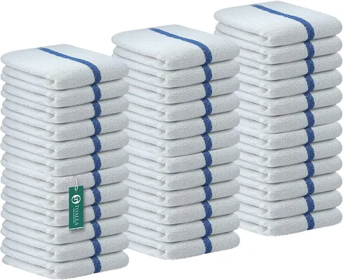 Miniatura 2 de Bar Mop Azul y Oro Rayado 10 lbs 16x19 Paquete de 60, 100% Algodón Cosido Doble Listo para Uso en Ruta Toallas de Cocina Absorbentes Toallas