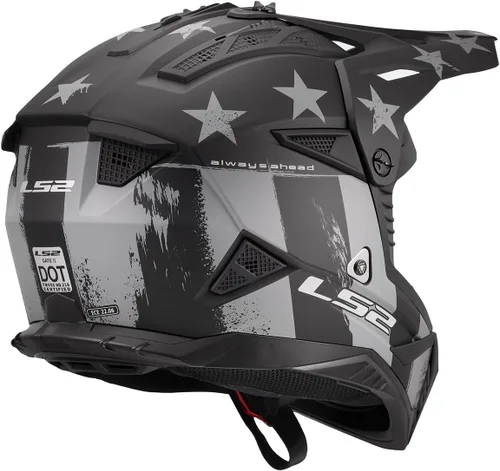 Miniatura 5 de LS2 Helmets Gate II - Casco integral para motocicleta MX Matte Battle Scar Tonal Gris/Negro