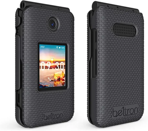 Miniatura 3 de Funda con clip para cinturón para Cricket Debut, AT&T Cingular Flip 4, funda protectora a presión con clip giratorio para cinturón combo para debut