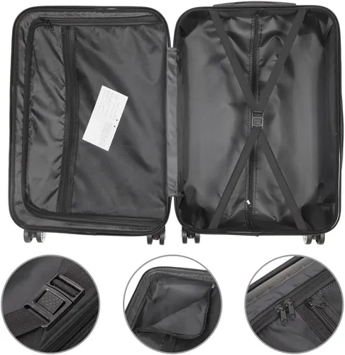 Miniatura 28 de Juego de equipaje de 3 piezas – Maletas con ruedas giratorias multidireccionales – Bolsa de viaje Maleta ABS con bloqueo TSA – Maletas de carcasa