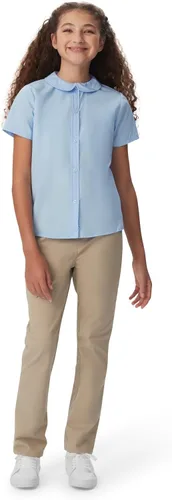 Miniatura 4 de Las niñas Cuello Peter Pan de manga corta blusa (Amarillo)