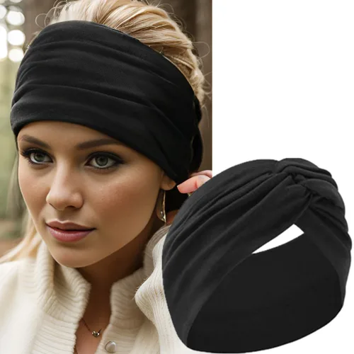 Miniatura 6 de HAUHC Diademas extra anchas para mujer, 7 pulgadas, grandes, como algodón, turbante anudado, bandana, diademas para mujeres antideslizantes
