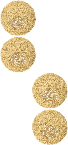 Pantalla de lámpara de ratán para lámpara colgante: 4 pantallas de lámpara bohemias, pantalla cilíndrica tejida para lámparas de pie, lámpara