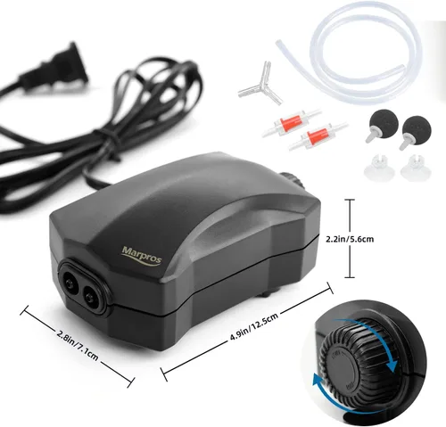 Miniatura 8 de Aquarium Air Pump Single Outlet/Dual Outlet Adjustable Aerator with Accessories for 10-100 Gallon Fish Tank
