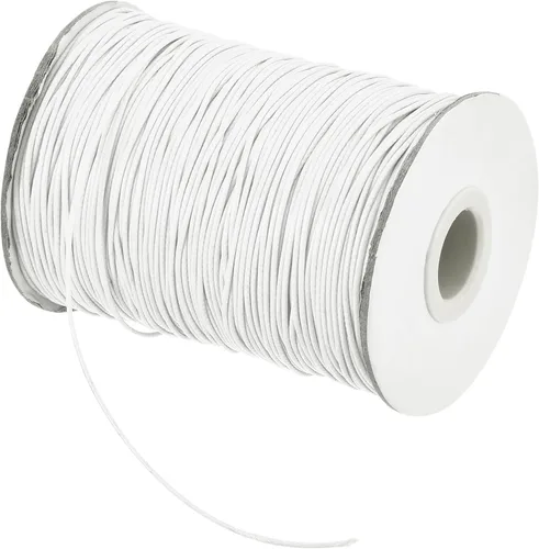 Miniatura 28 de MECCANIXITY Cordón encerado de poliéster encerado de 0.031 in, cuerda de cera de 175 yardas para hacer pulseras, collares, cuentas, joyería y Caqui