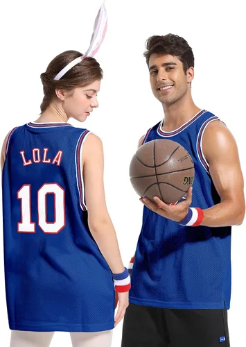 Miniatura 5 de Jersey de baloncesto para hombre, Lola#10 Bugs#1 camisetas de película espacial de los años 90 para HalloweenNavidad, deportes, hip hop, fiesta