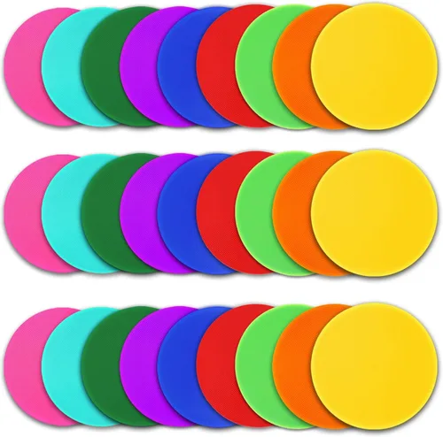 Miniatura 15 de Marcadores de puntos de 9/10 pulgadas, marcadores de goma antideslizantes de agilidad, conos de campo plano para gimnasio/fútbol PE, marcadores