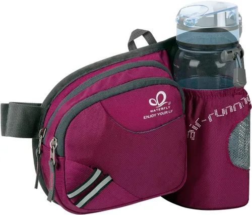 Miniatura 10 de Waterfly - Cangurera de senderismo con soporte para botella de agua para hombres y mujeres, para correr y pasear al perro, para iPhone 8 Plus, Gris
