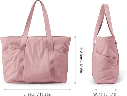 Miniatura 6 de BAGSMART Bolso de mano grande para mujer, bolso de hombro con asa superior con hebilla para esterilla de yoga para gimnasio, trabajo, escuela