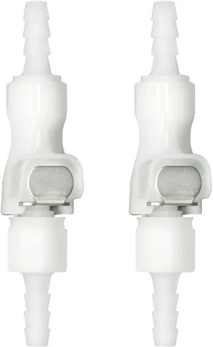 Miniatura 10 de 2Pcs 1/8" 3/16" 1/4" 1/8" Codo de 90 Grados de Tubo de Plástico Conector Rápido de Manguera en Línea Desconexión de Manguera Púas de Inserción