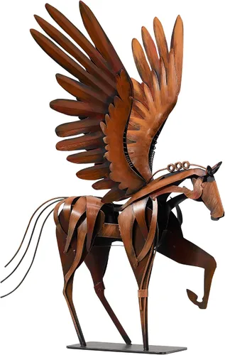 Miniatura 8 de SunBlogs Art Estatua de caballo hecha a mano - Decoración rústica única para oficina y hogar - Escultura de metal pintada a mano - Regalo artesanal