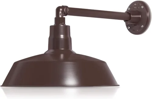 Miniatura 36 de 14 pulgadas. RLM Warehouse - Pantalla con brazo de cuello de cisne y bombilla Led A19 5000K de 9W Galvanizado (paquete de 2)